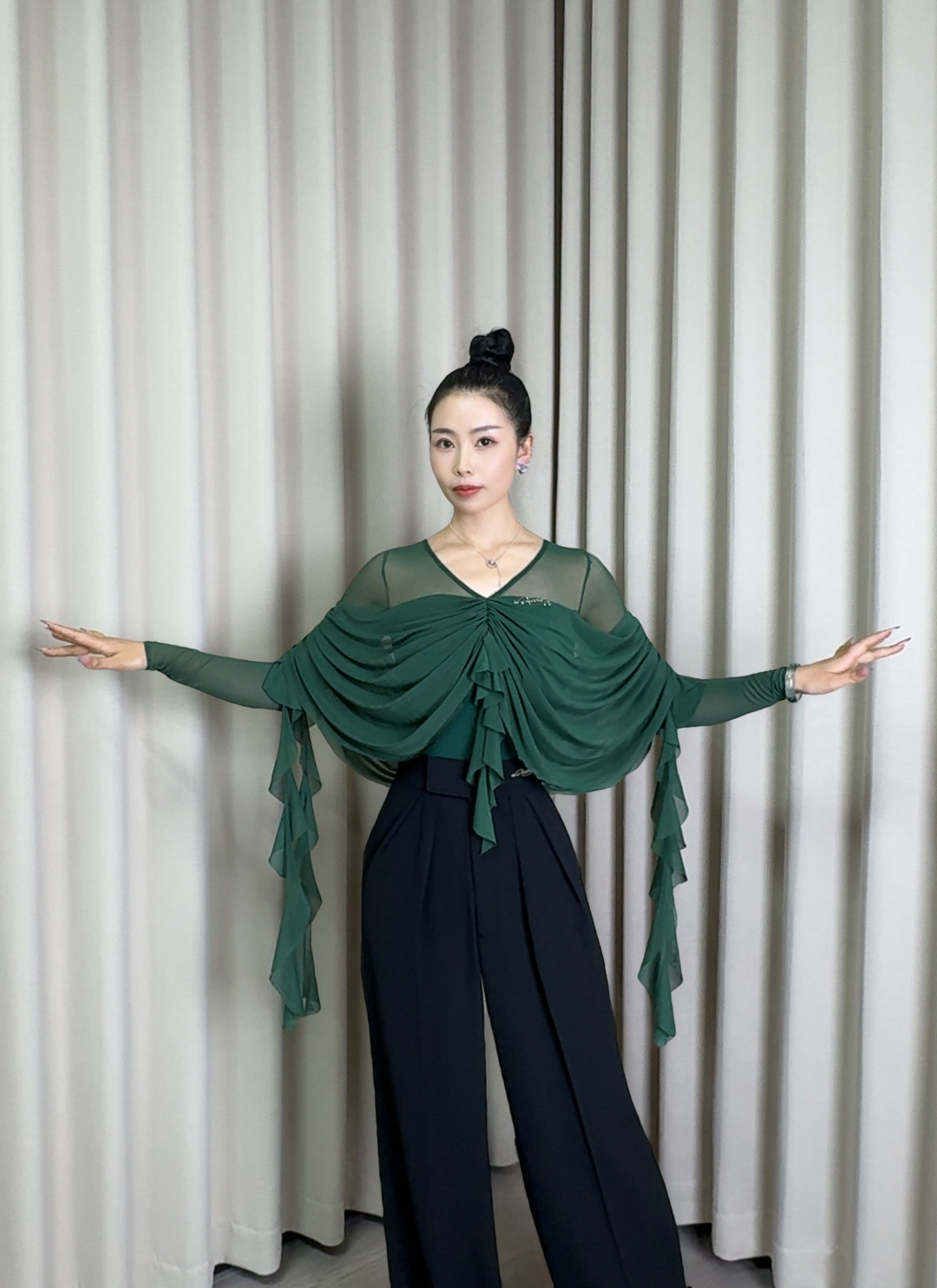 《南岸李强老师专属》薇葶丹斯蝴蝶飘交谊舞摩登舞连体上衣WTMD045