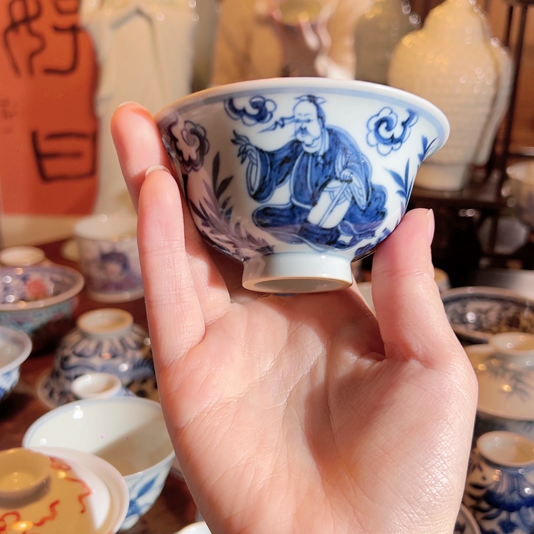 景德鎮陶瓷釉里紅蓋置仙人指路