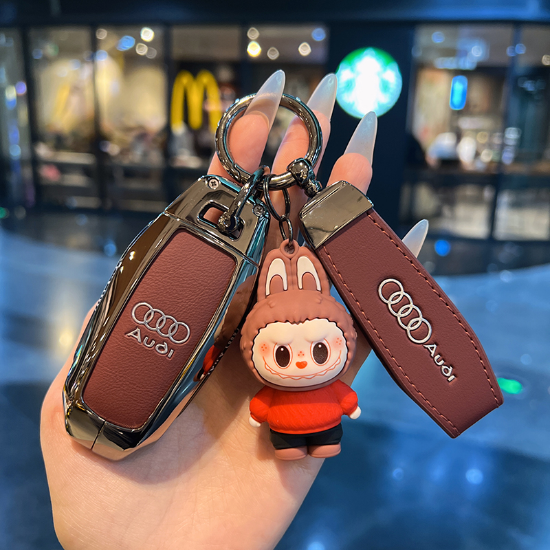 适用奥迪26款A5L钥匙套25A6Le-tron新能源汽车金属扣男壳高档包女