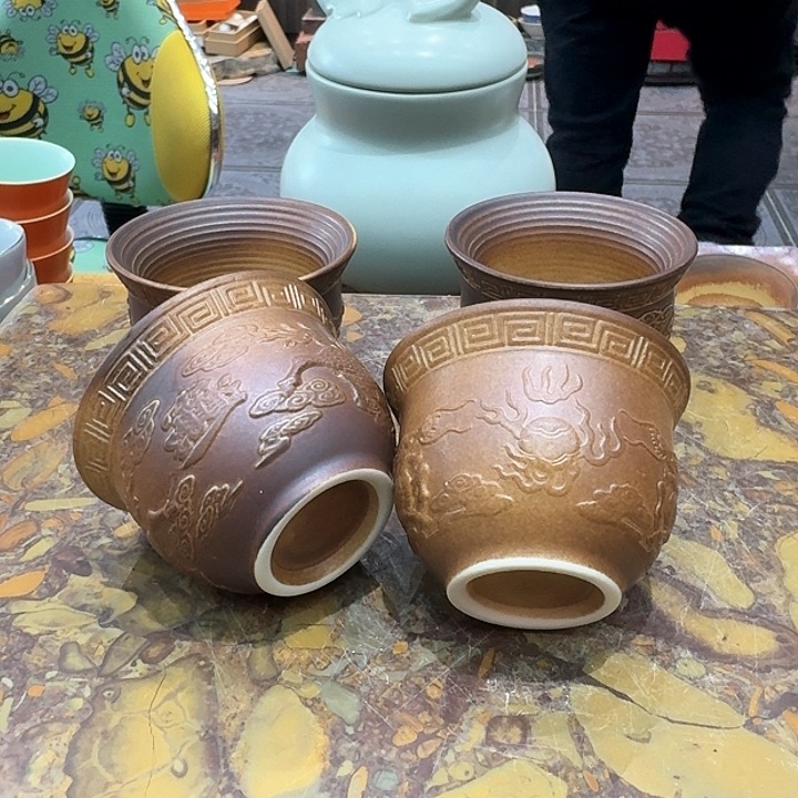 陶烧品茗浮雕。。。品茗