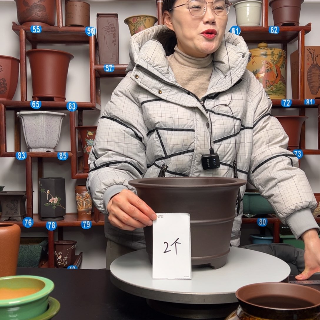 紫砂花盆闲**鹤紫砂花盆