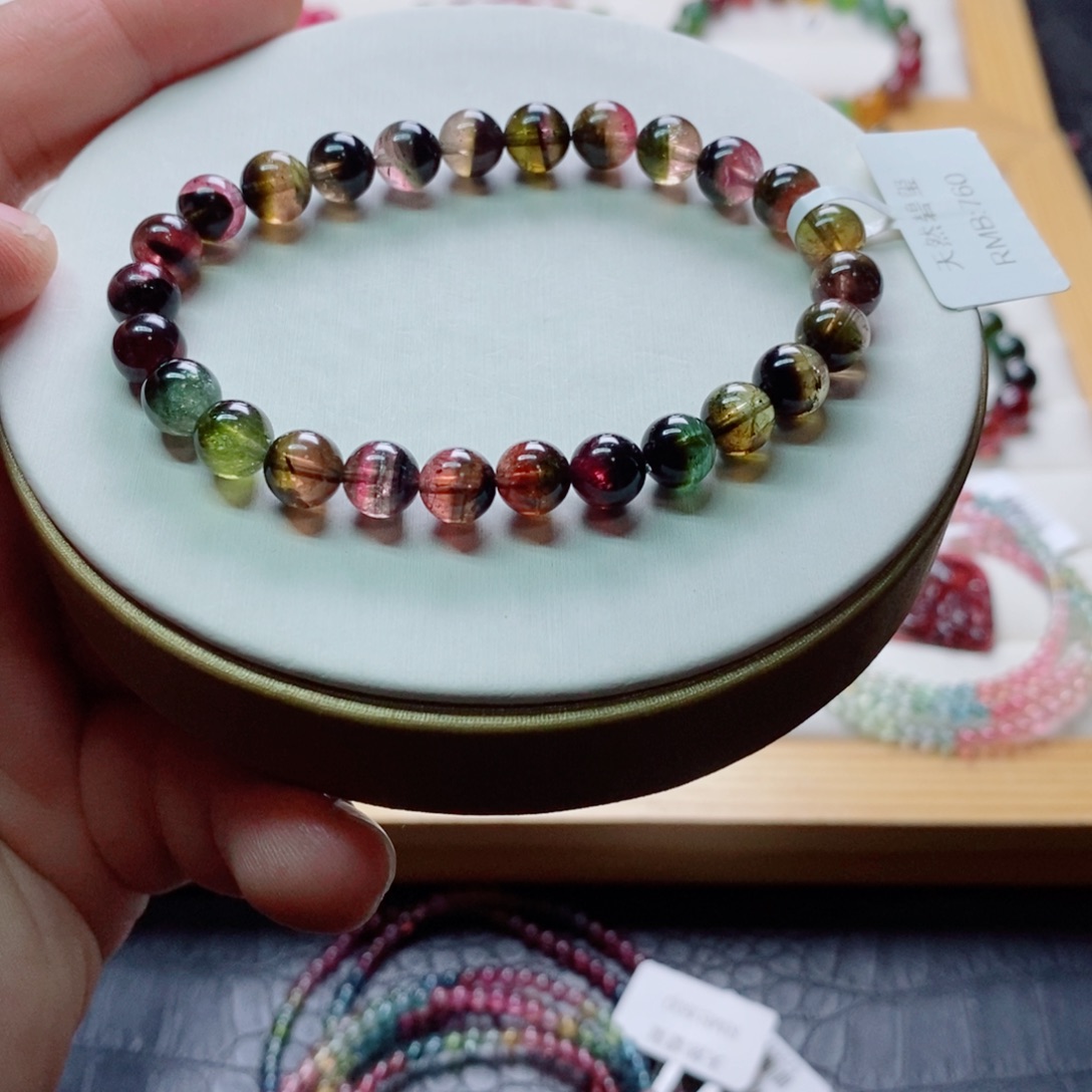 碧玺未镶嵌碧玺手链