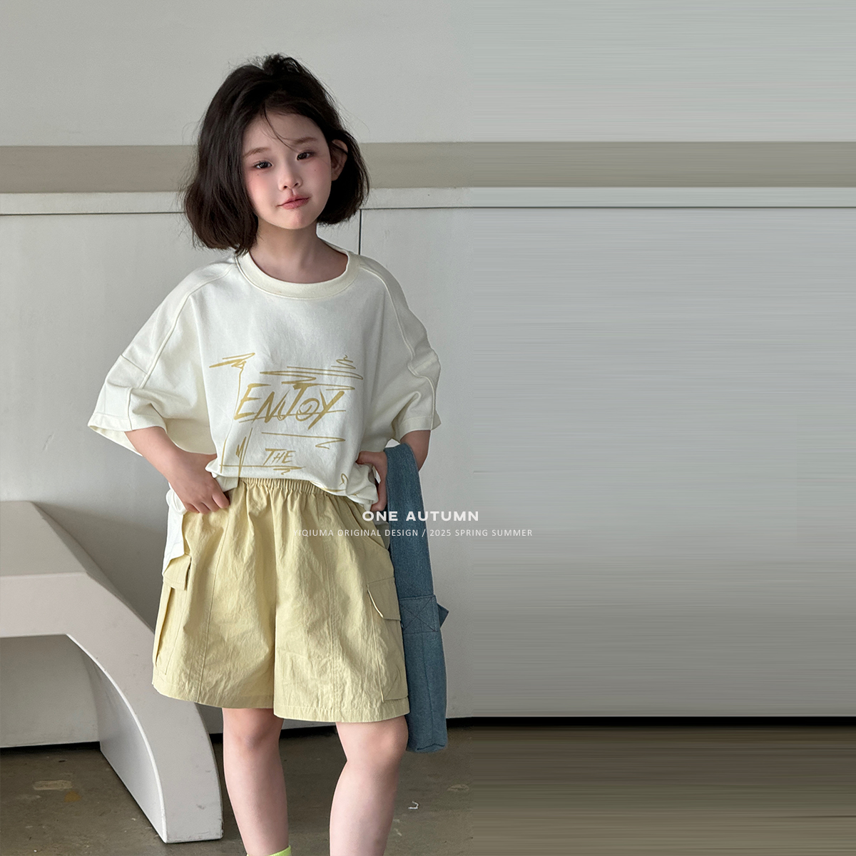 现货「壹秋.ONE AUTUMN」【夏日限定】双面棉T恤女夏上衣GX746