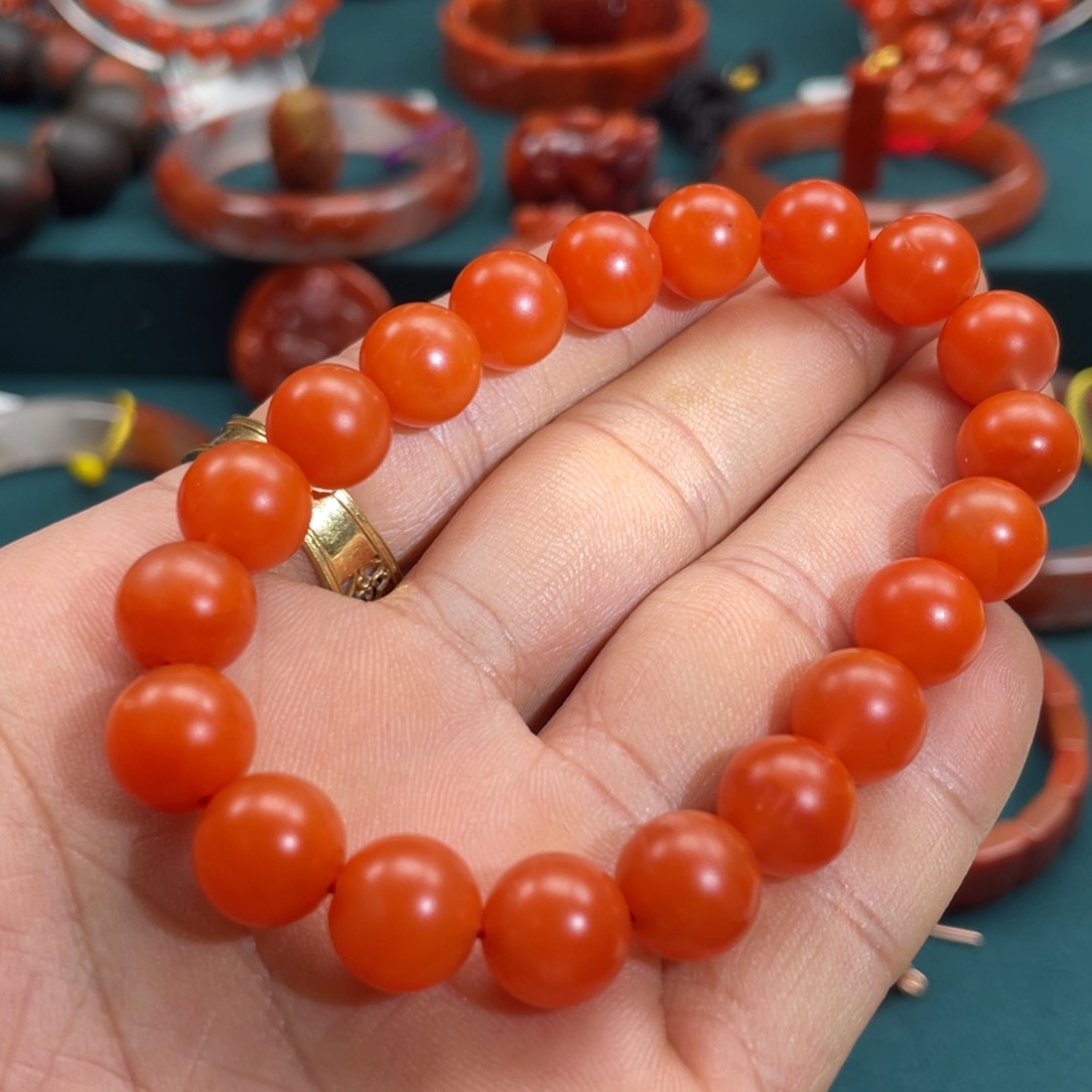 南红玛瑙保山哑光南红手串10mm未镶嵌