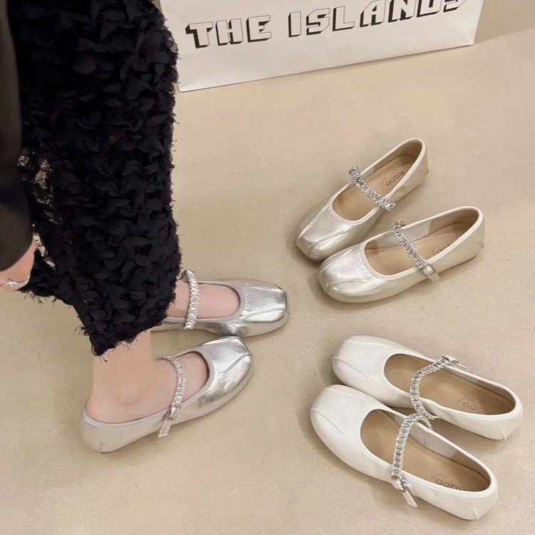 方头夏季浅口单鞋浅口鞋皮鞋欧若精灵风夏日出游