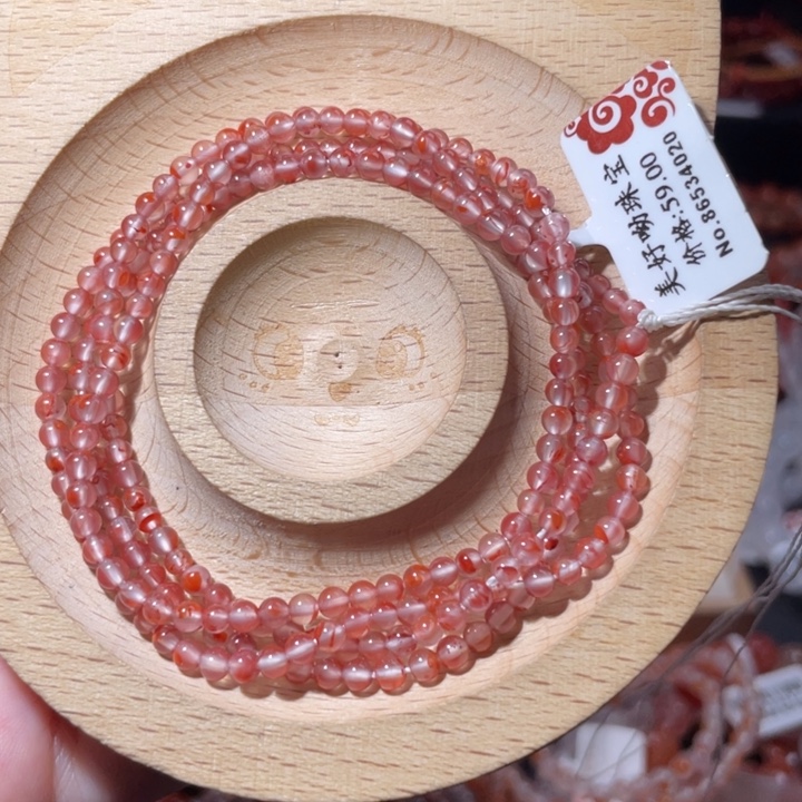 南红玛瑙未镶嵌3.4咪小米串1676