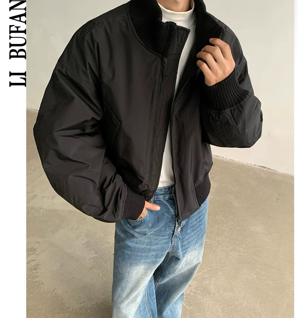 不凡-宽松百搭休闲上衣 /美式高街立领棒球飞行夹克短款外套 JK15