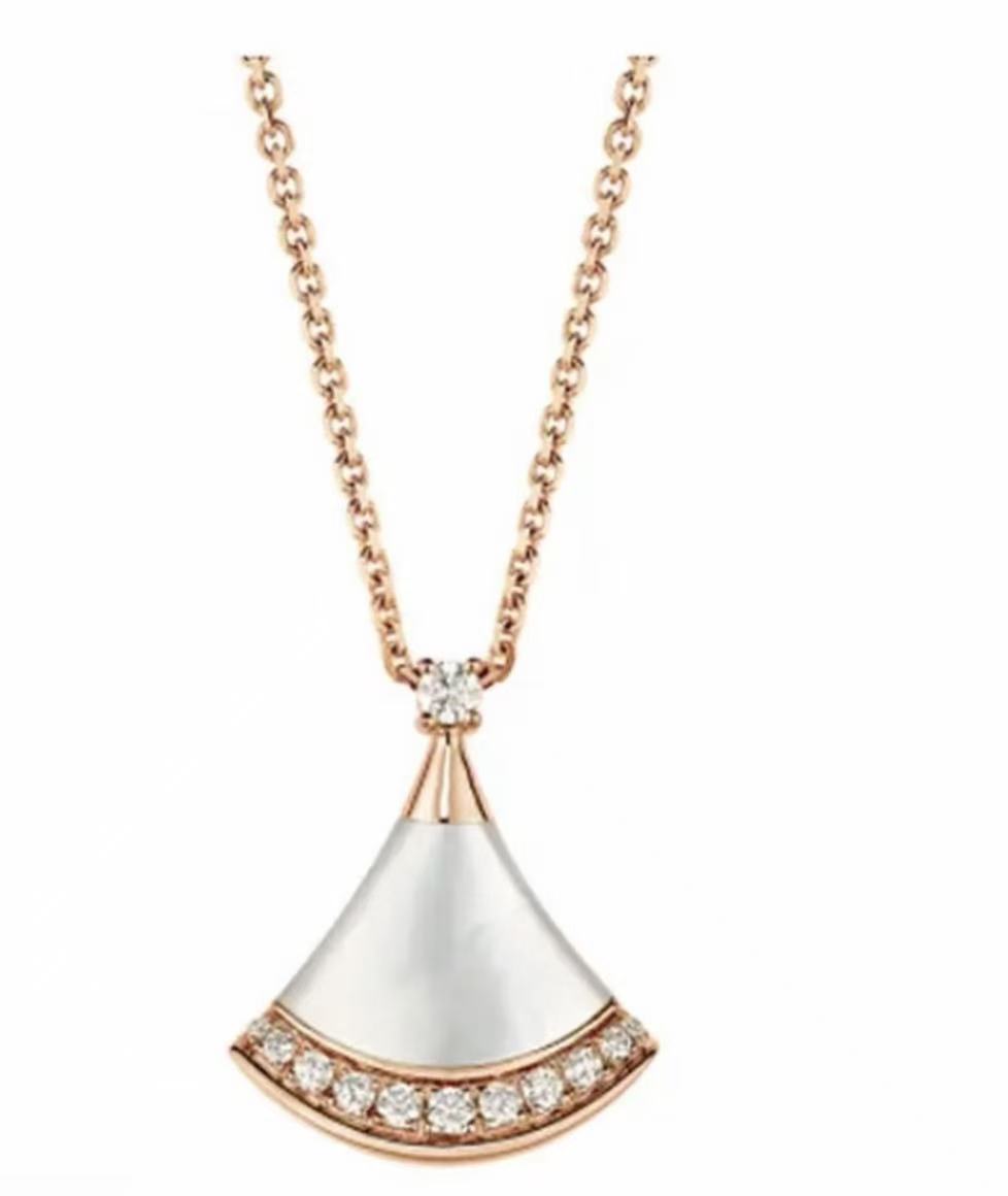 合金项链 项链 小裙子扇形项链 轻奢高级 高定工艺