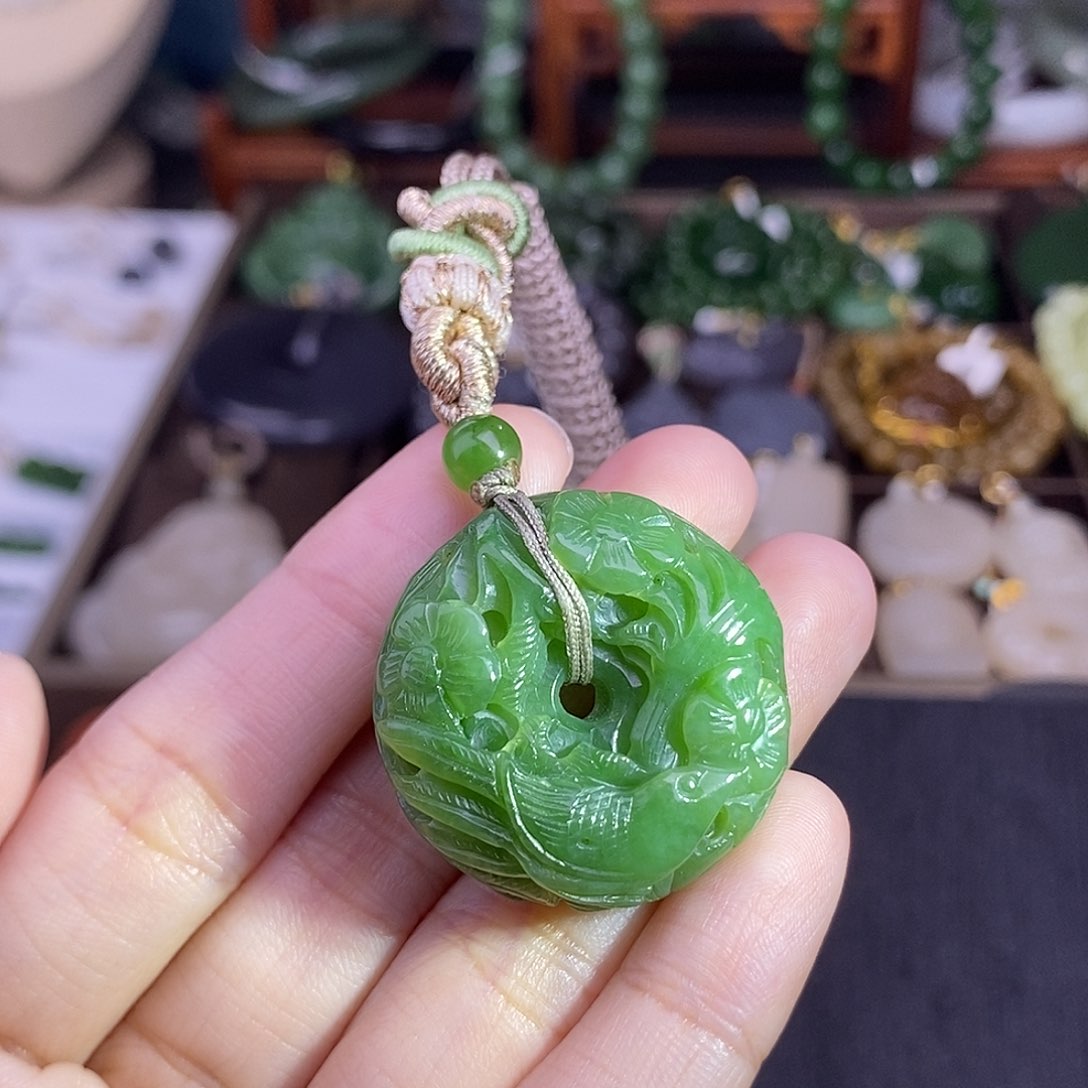 和田玉碧玉平安扣清货价吊坠未镶嵌