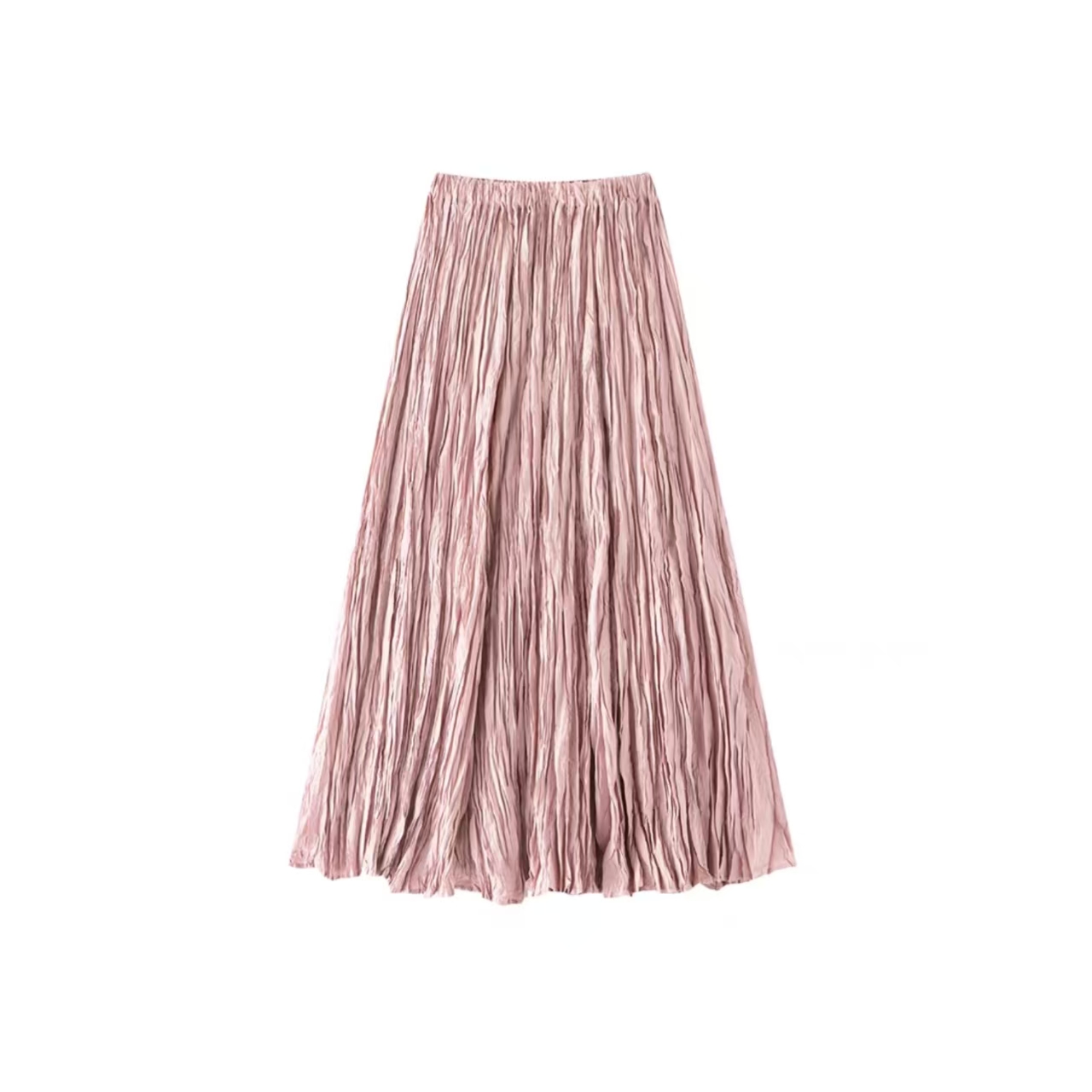 26112797【轻盈漫步】三宅风褶皱高腰显瘦橡筋腰气质百搭半身裙