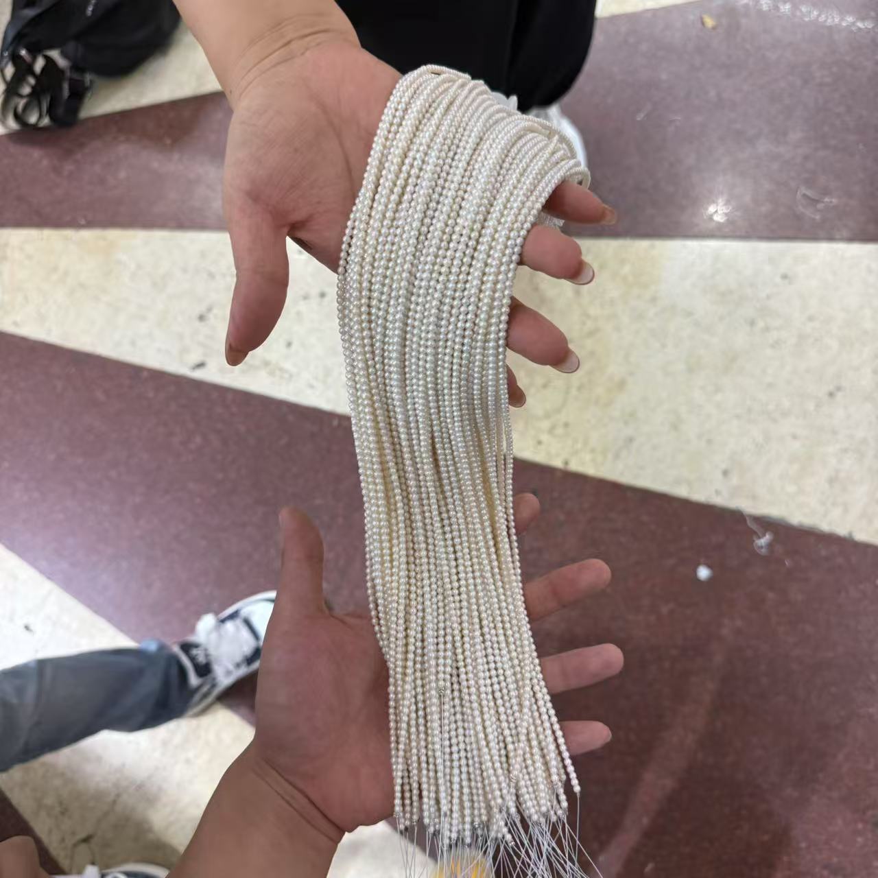 天然淡水珍珠小米珠项链-卡3-4mm-多样性发一