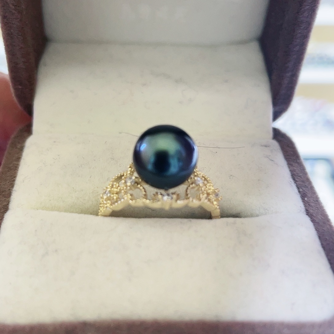 海水珍珠戒指银S925镶嵌