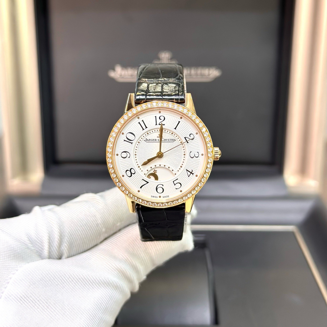 99新 Jaeger-LeCoultre/积家 3442430约会34mm玫金原钻白盘数卡19
