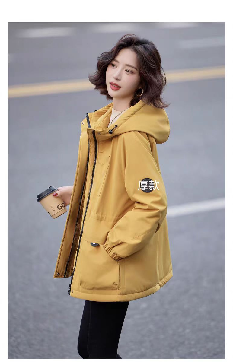 防风加厚款派克服女休闲时尚连帽洋气棉衣新款棉服