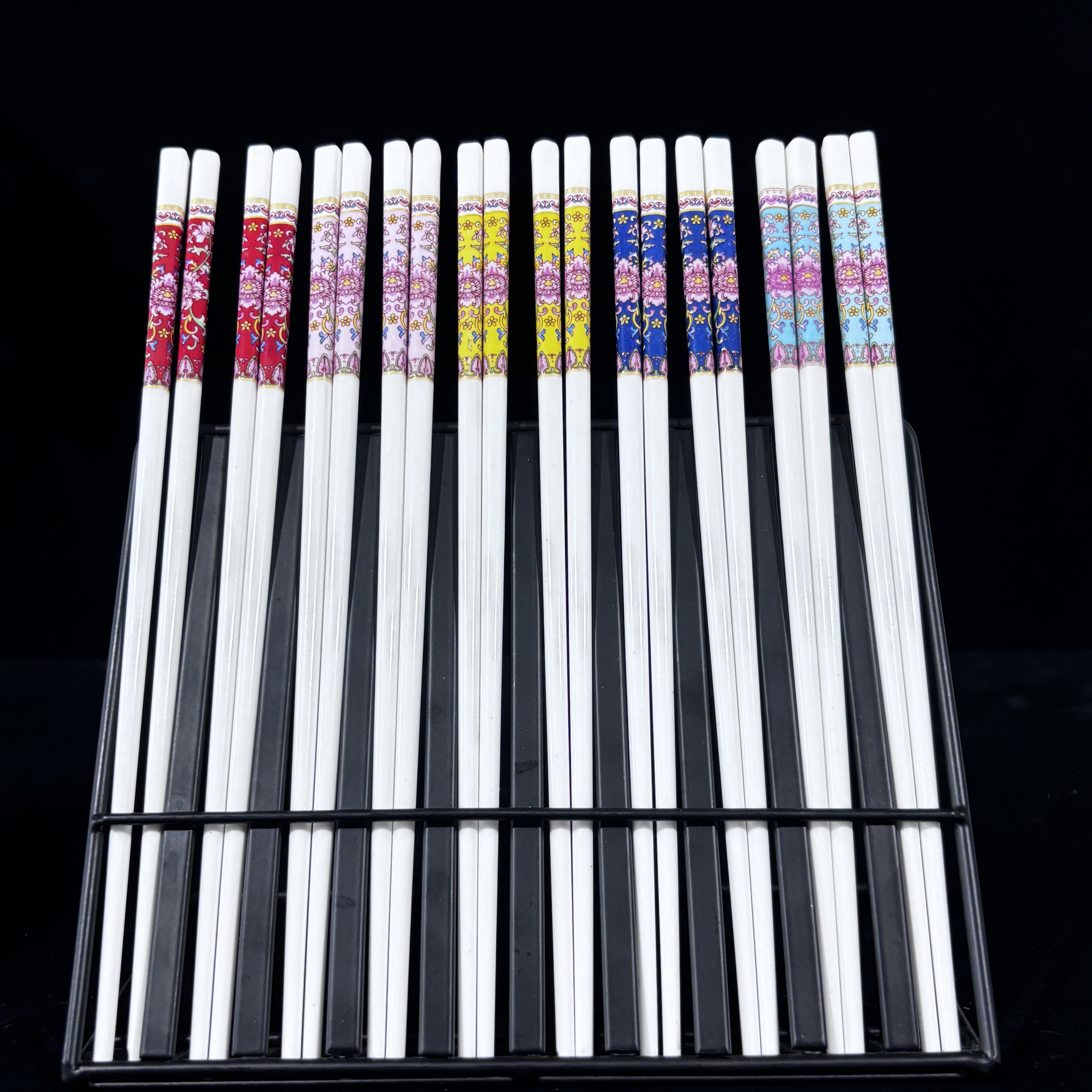 混色珐琅彩筷子10双