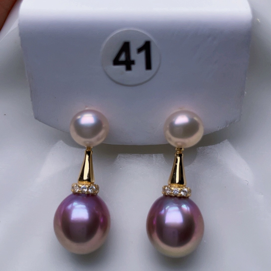 淡水珍珠耳饰银S925镶嵌田****