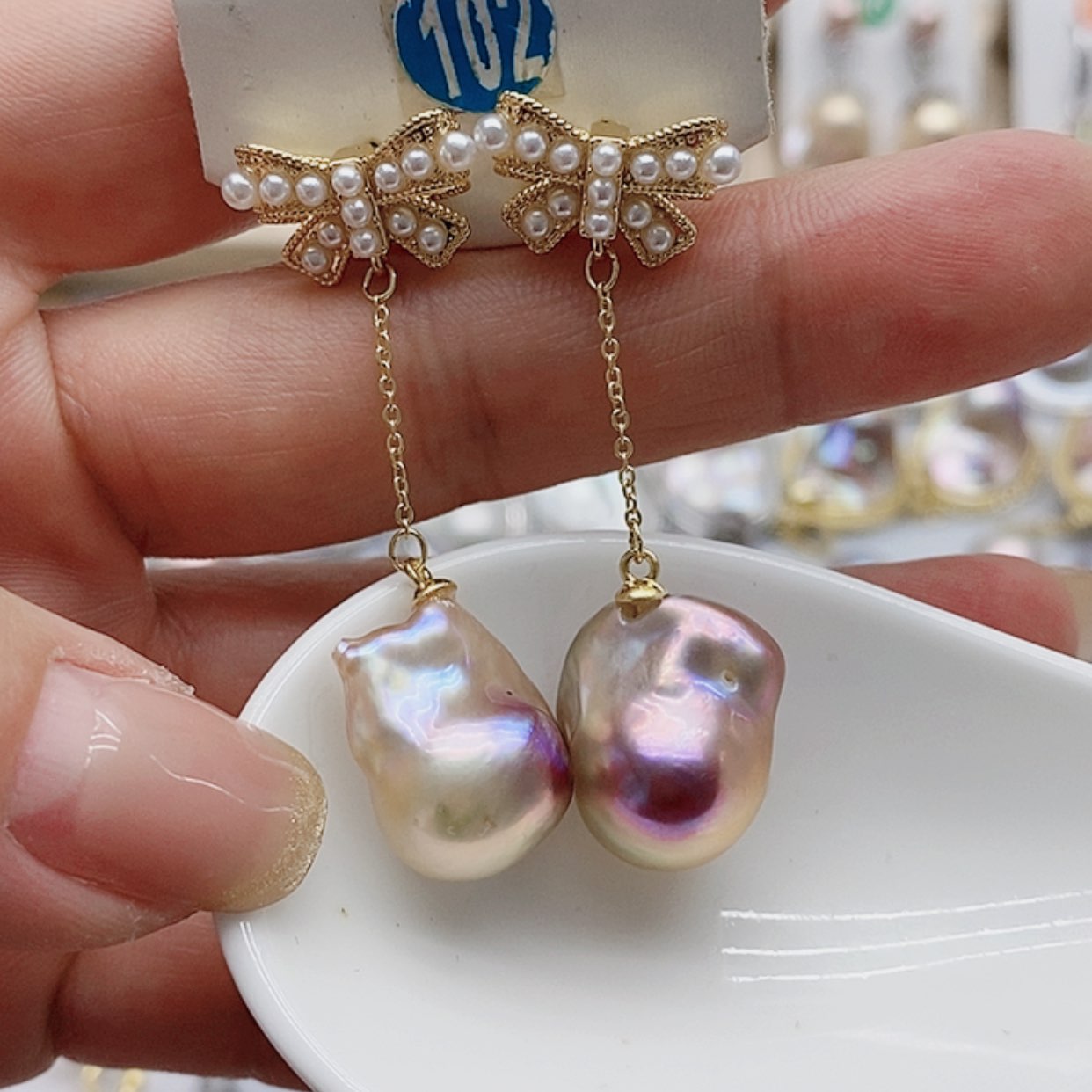 【闪购商品】淡水珍珠耳饰银S925镶嵌