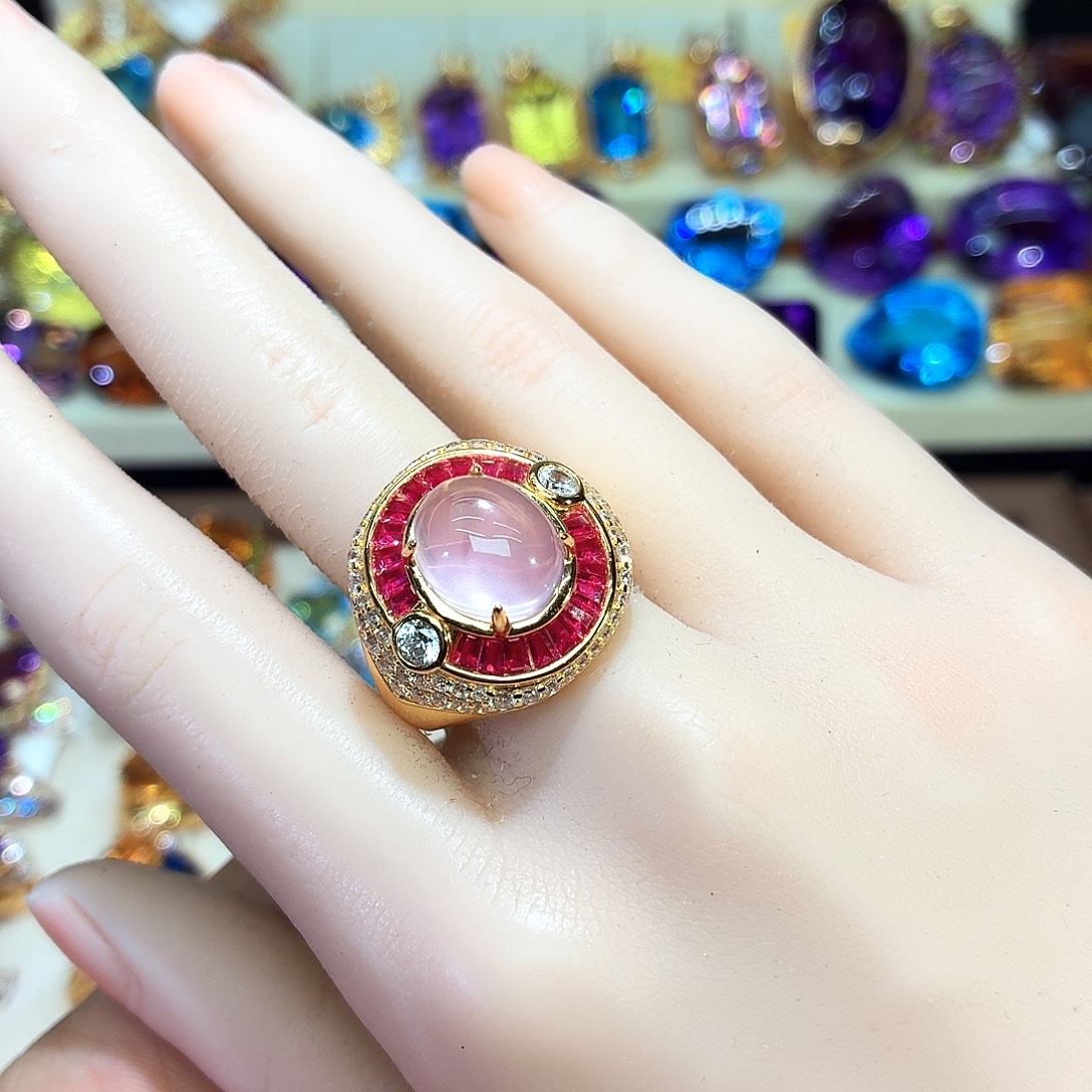 水晶戒指银S925镶嵌