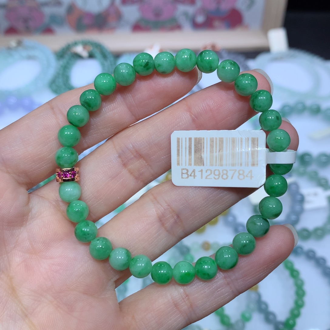 翡翠未镶嵌手链天然