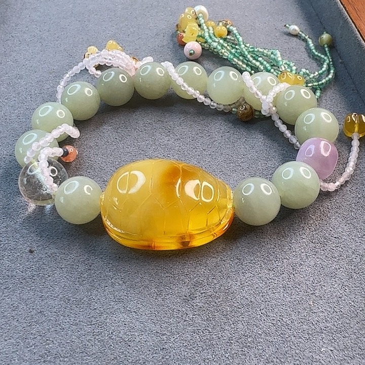 琥珀未镶嵌裸石琥珀手串