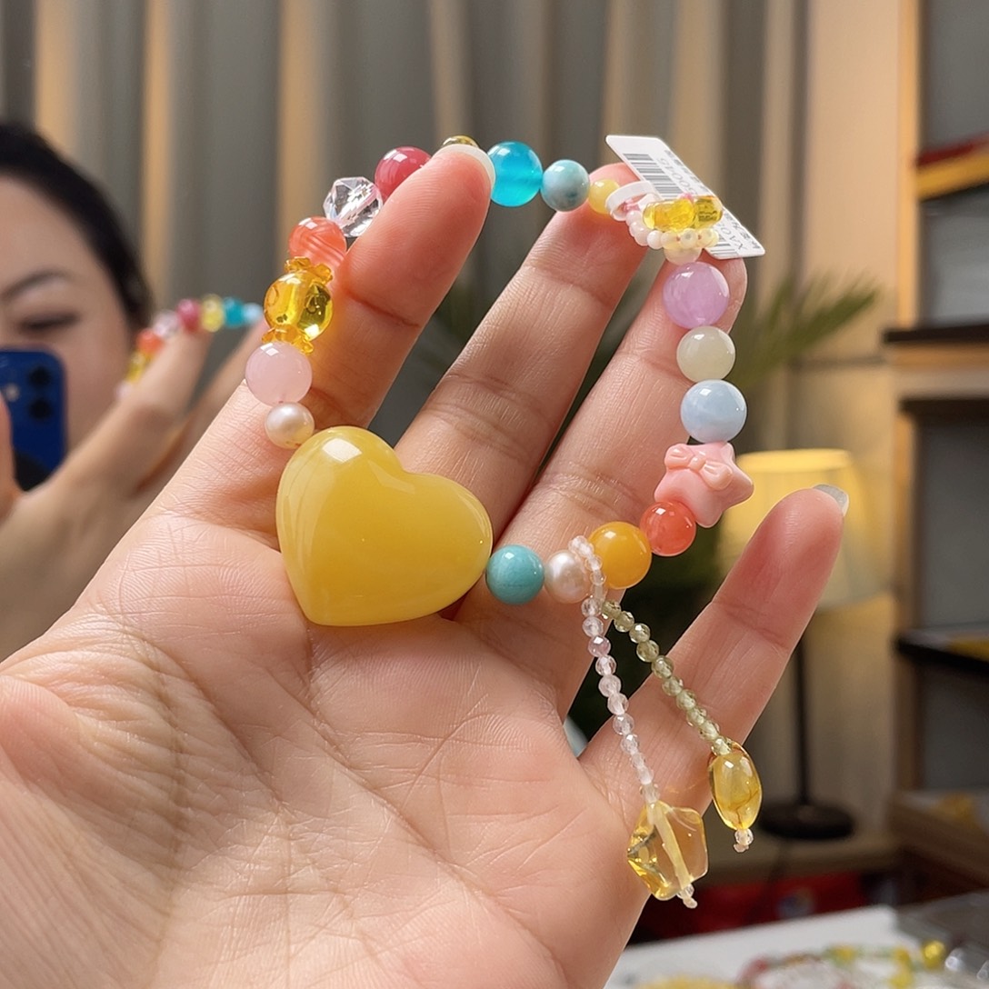 蜜蜡裸石未镶嵌蜜蜡手串