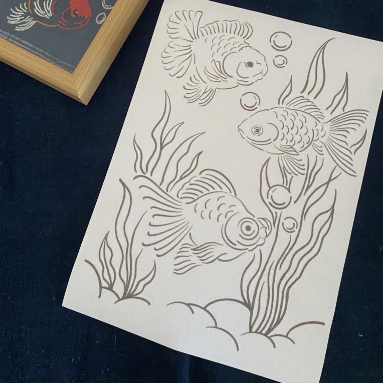 手工布艺刺绣DIY水溶贴-鱼儿