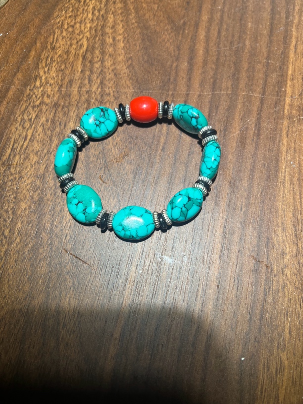 可乐推荐专拍链接 复古民族绿石手串