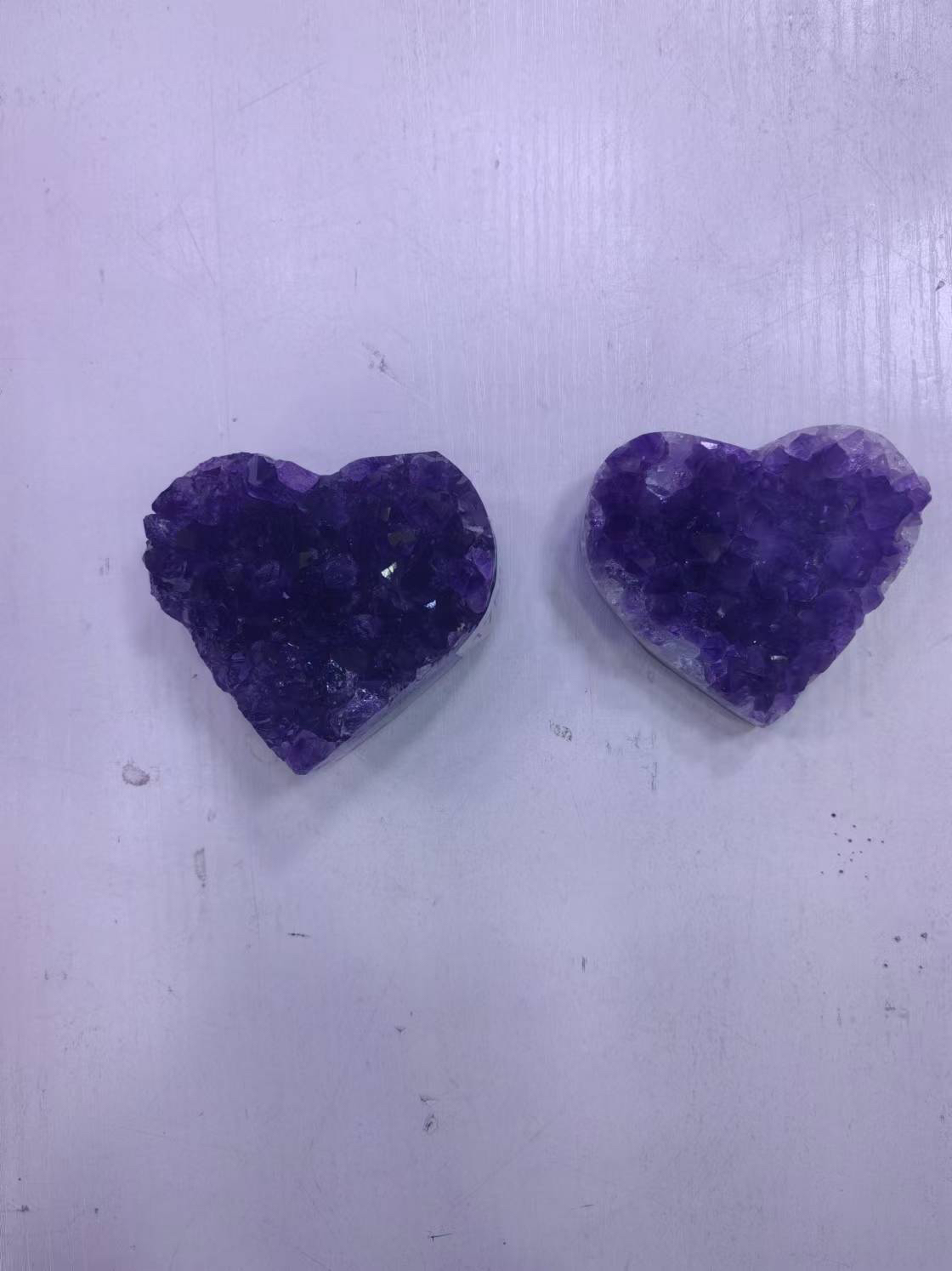 紫水晶爱心摆件紫水晶