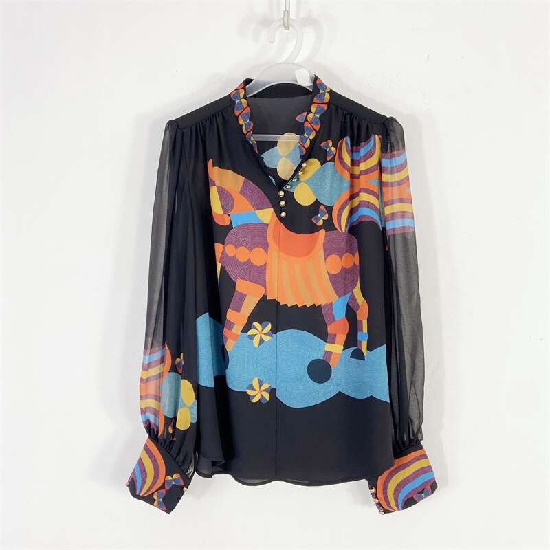 【77衣橱】KD9881新款女装上衣长袖气质轻奢【红人上新】