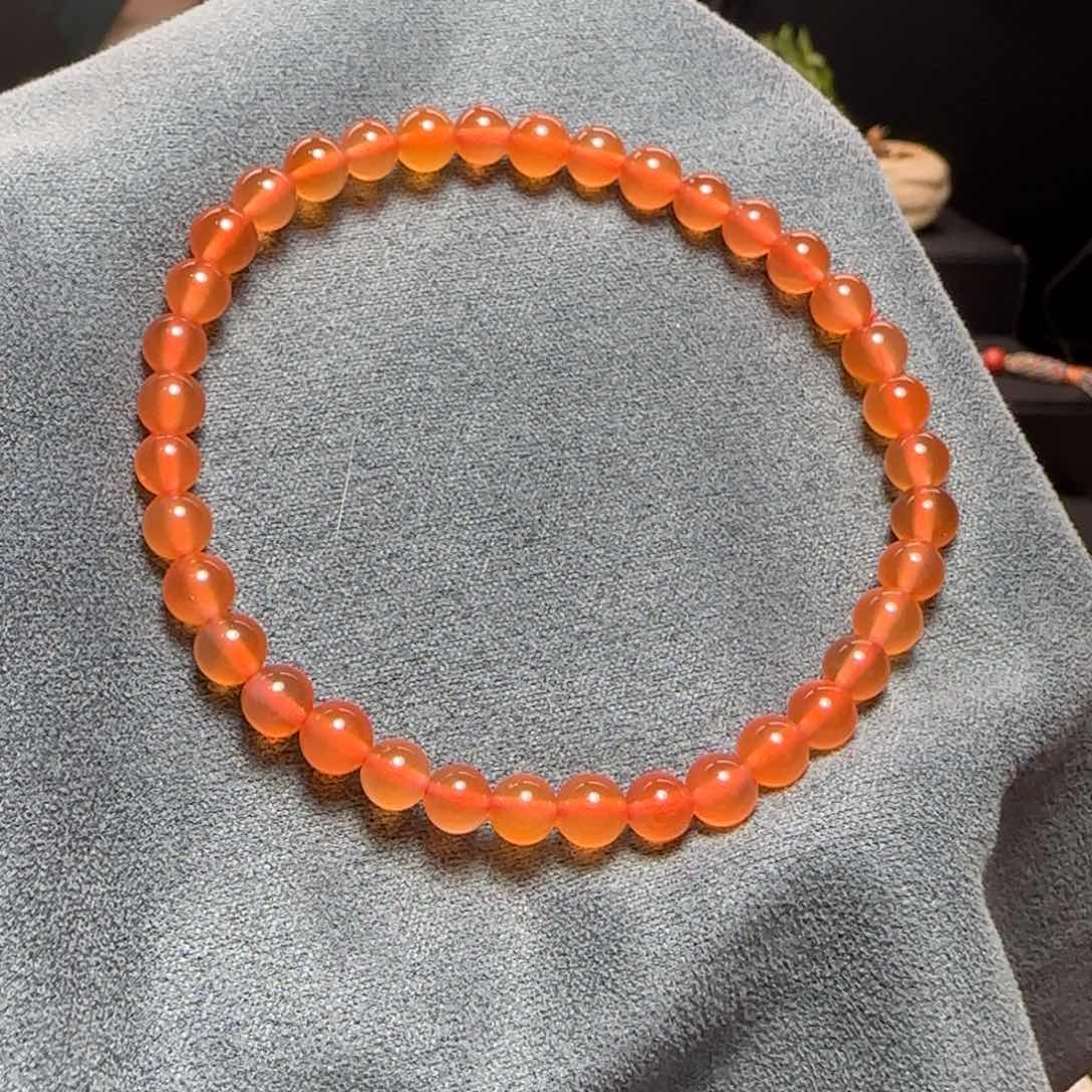 南红玛瑙5+冰橘单圈未镶嵌