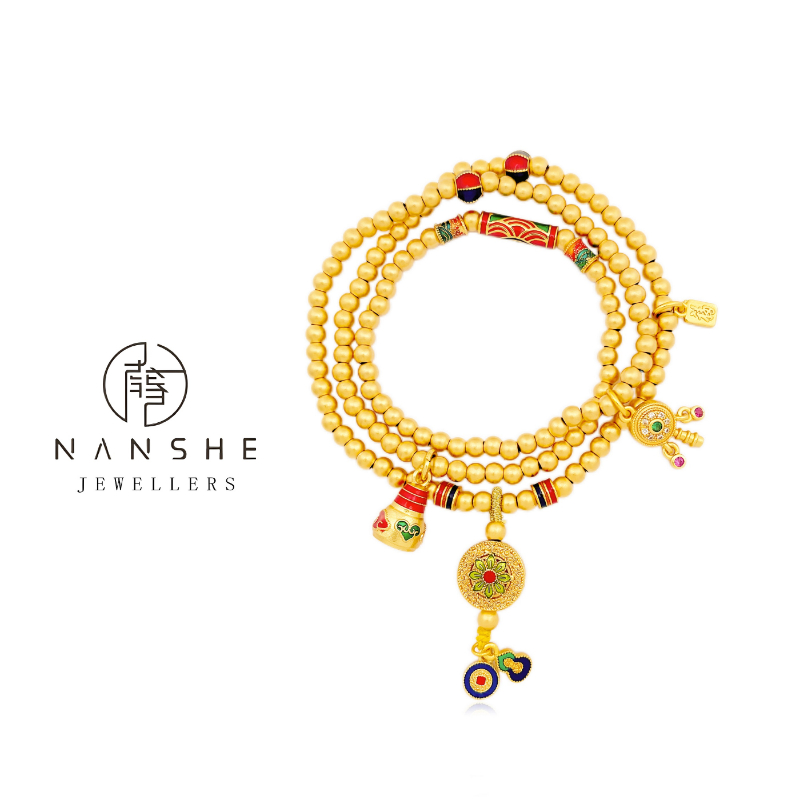 NANSHE/南奢 新中式烧蓝珐琅叠戴手链 L967