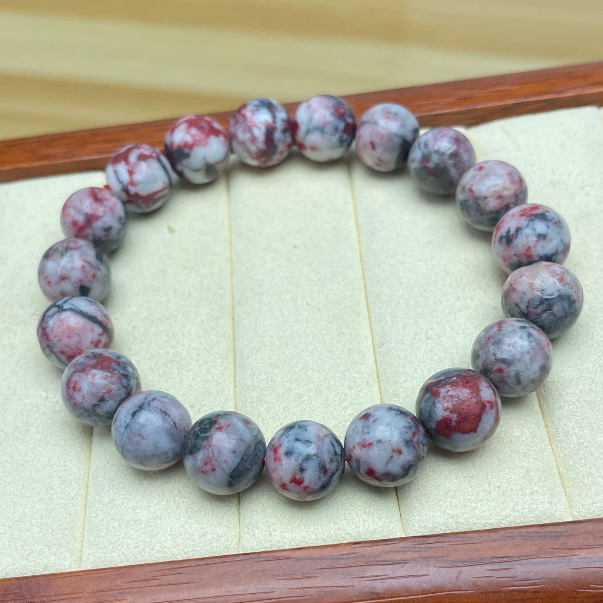 天然辰砂006 天然原矿朱砂手串尺寸11mm 左右 多样性发其一