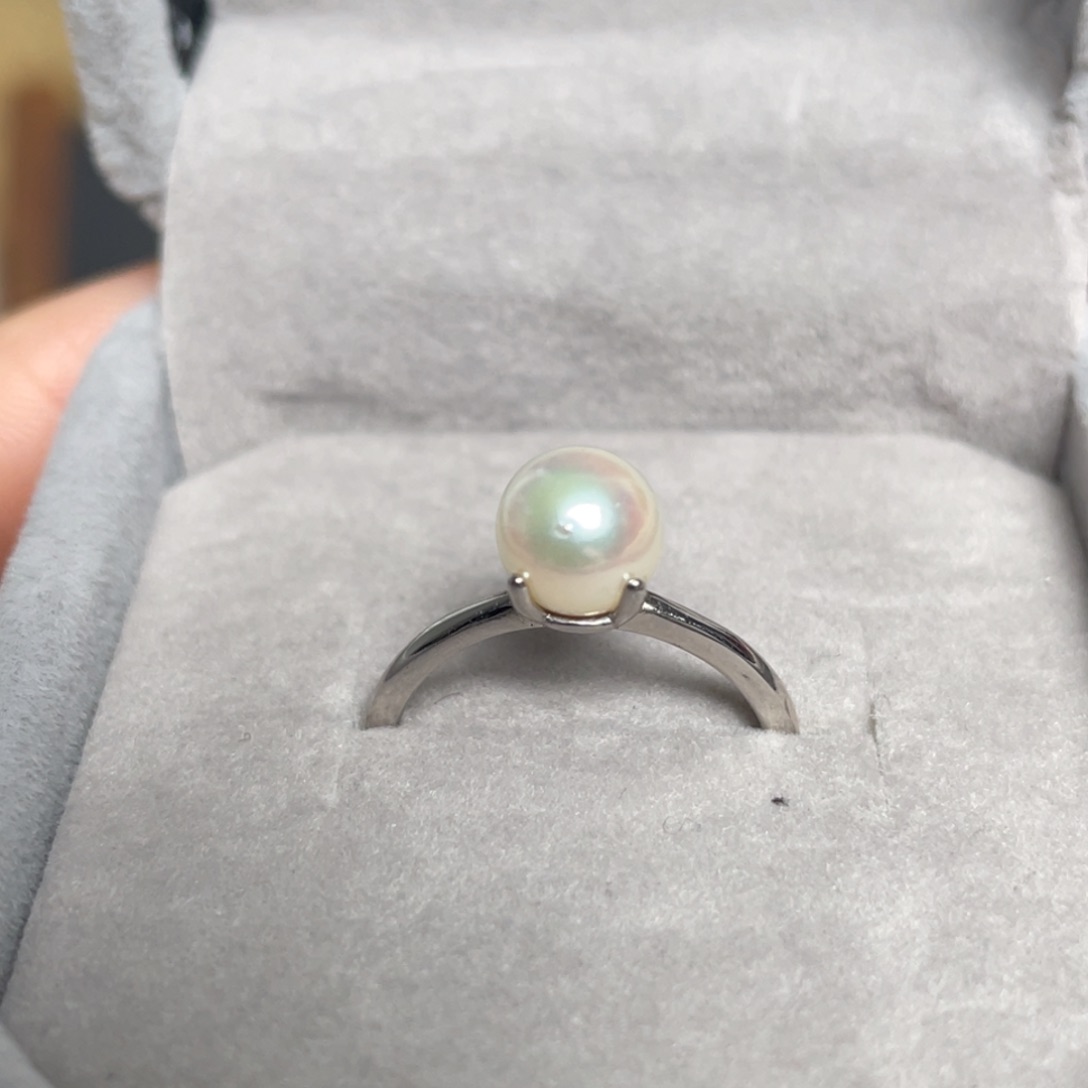 海水珍珠戒指银S925镶嵌
