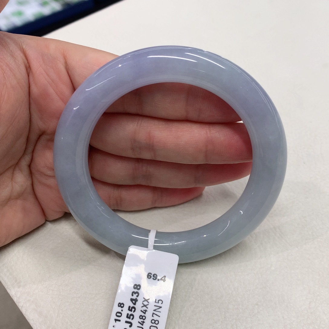 未镶嵌手镯翡翠55.8圈口蓝紫圆条