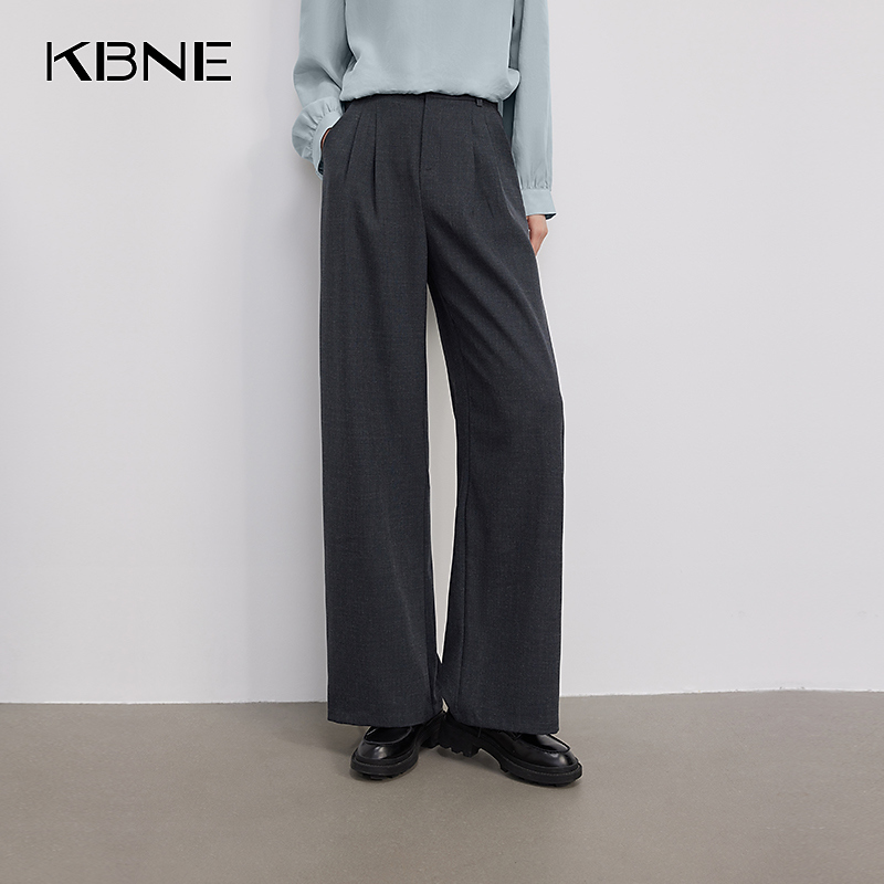 KBNE百搭上班休闲裤女款爆款2025新款坠感裤休闲阔腿裤宽松西装裤