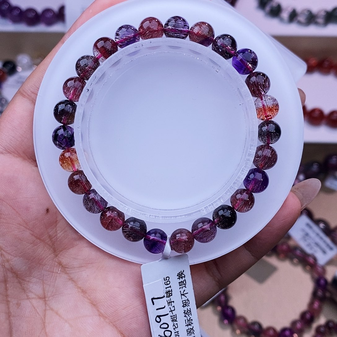 未镶嵌手串水晶黑加仑超七7m