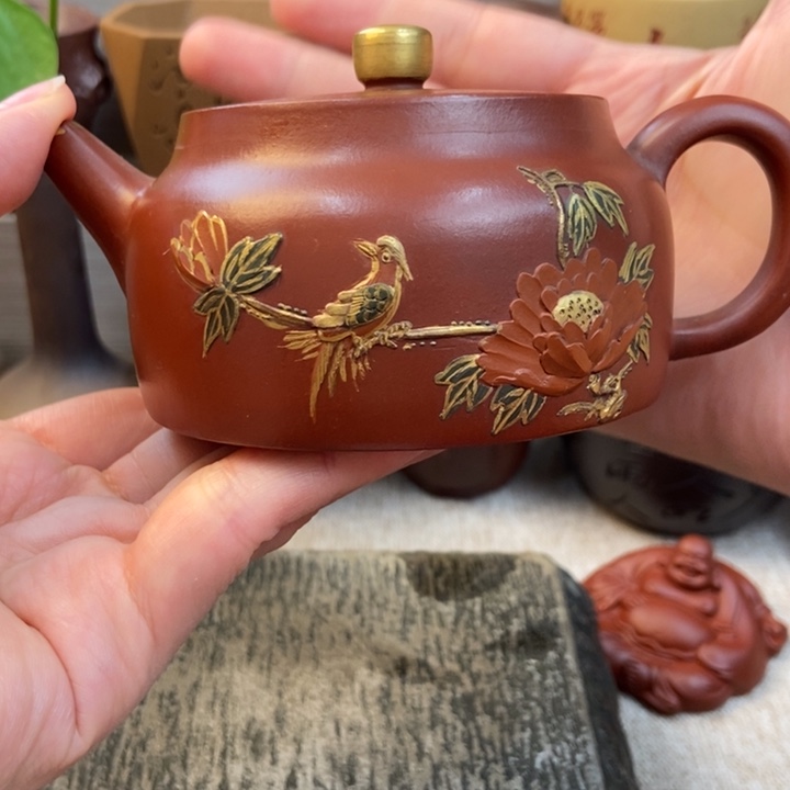 紫砂茶杯红**华紫砂茶具