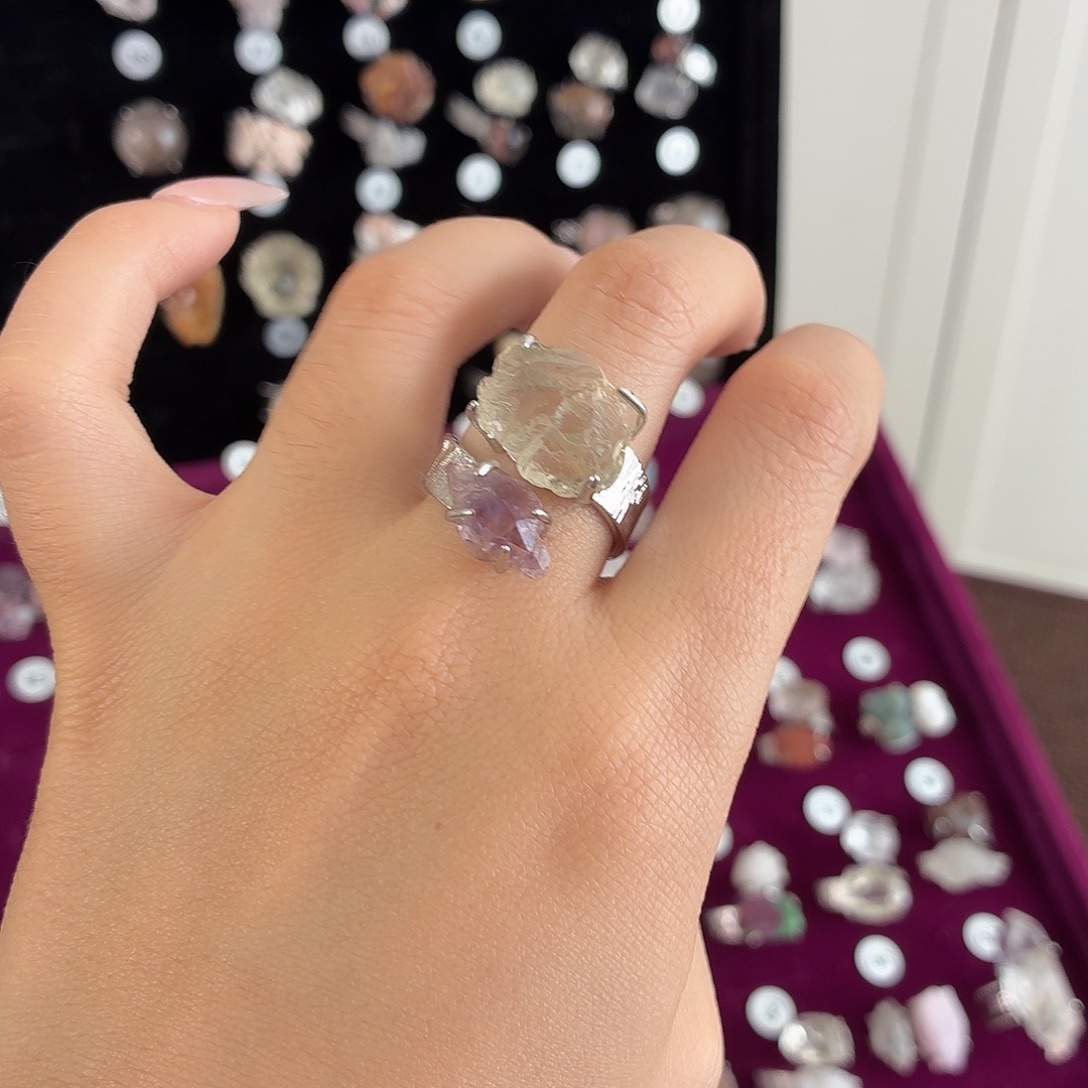 烟晶戒指银S925镶嵌