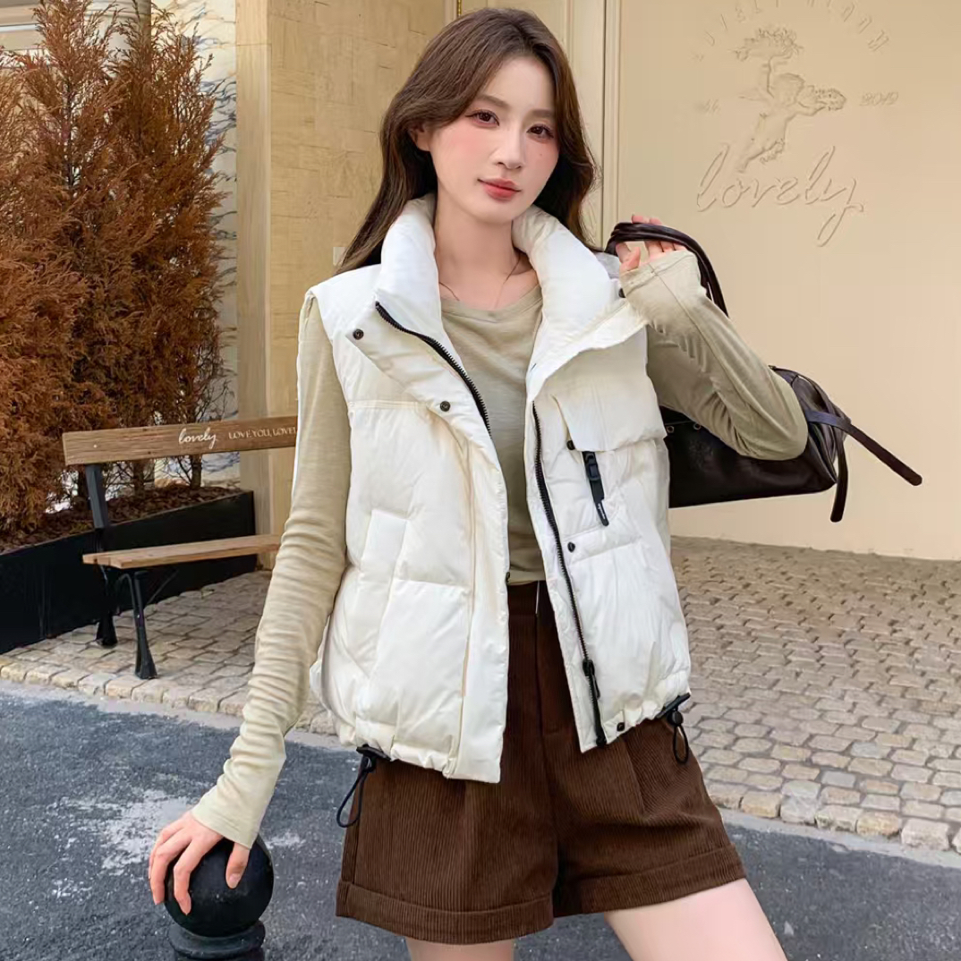 【罗罗严选】2501立领短款拉链马夹马甲