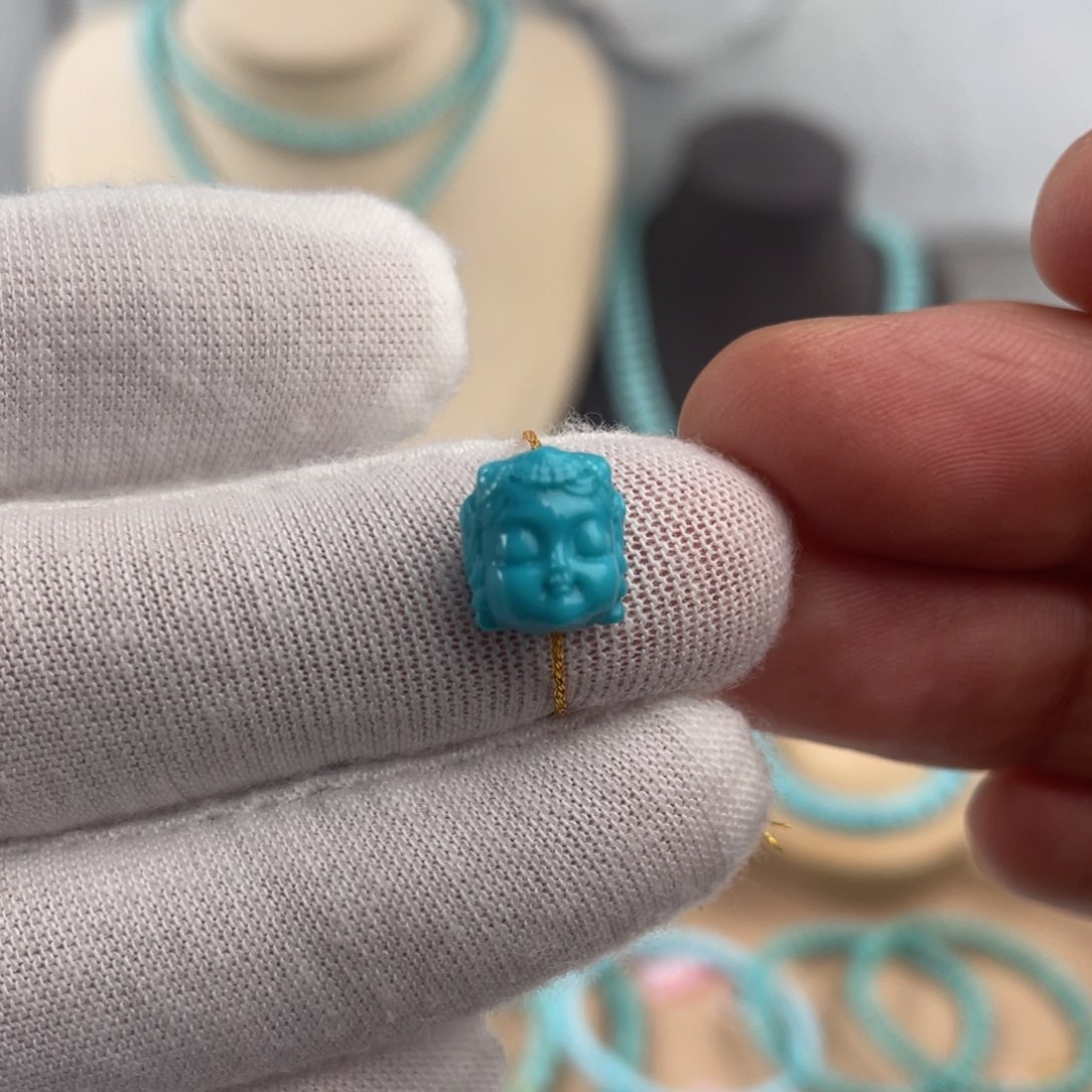 绿松石手链未镶嵌精品玉化度母