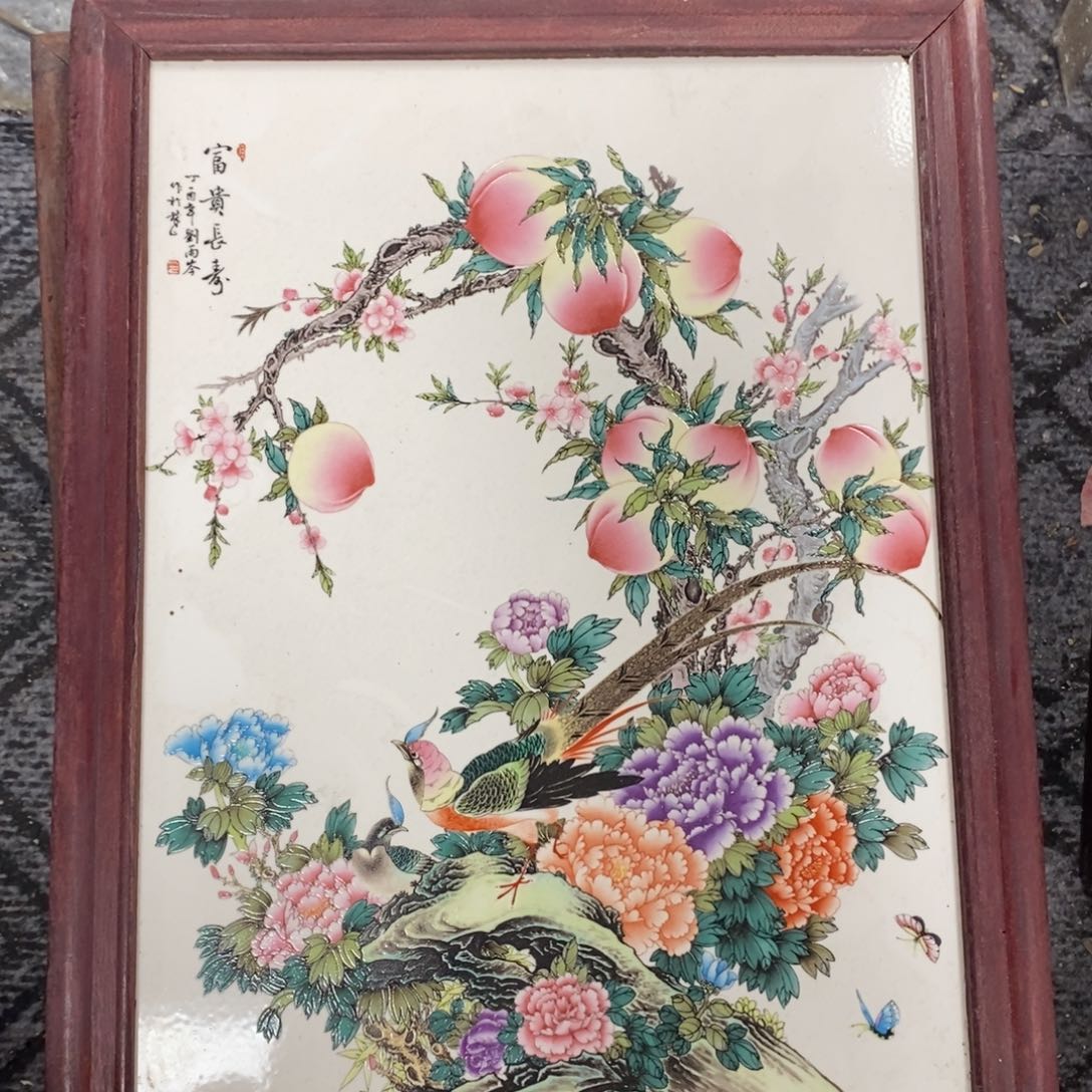 瓷片37*28 景德镇瓷板画柴窑烧制