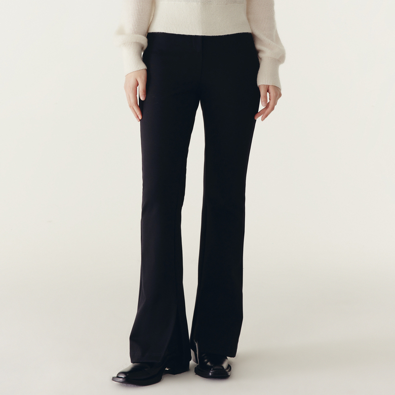 HPLY荷比俪冬季新款女保暖磨毛猫头鹰钮扣喇叭裤HMC43410250