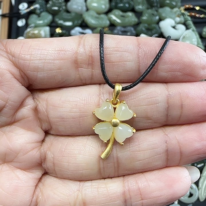 和田玉吊坠(不含链)银S925镶嵌