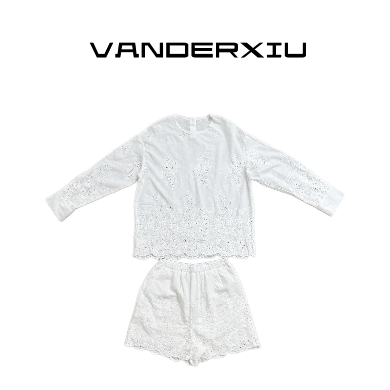 VANDERXIU刺绣花边套装 极简舒适
