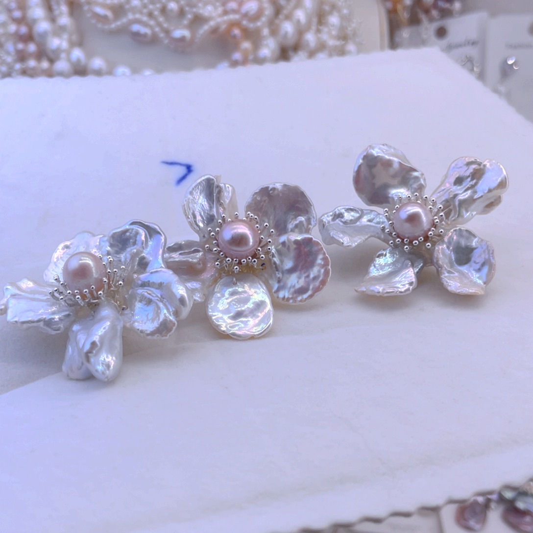 未镶嵌耳饰淡水珍珠吊坠