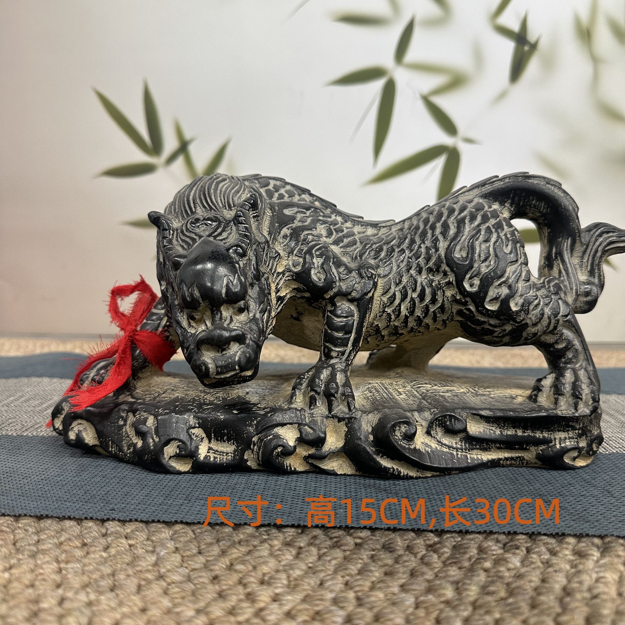 山西青石桌面摆件新款卧姿吸水兽