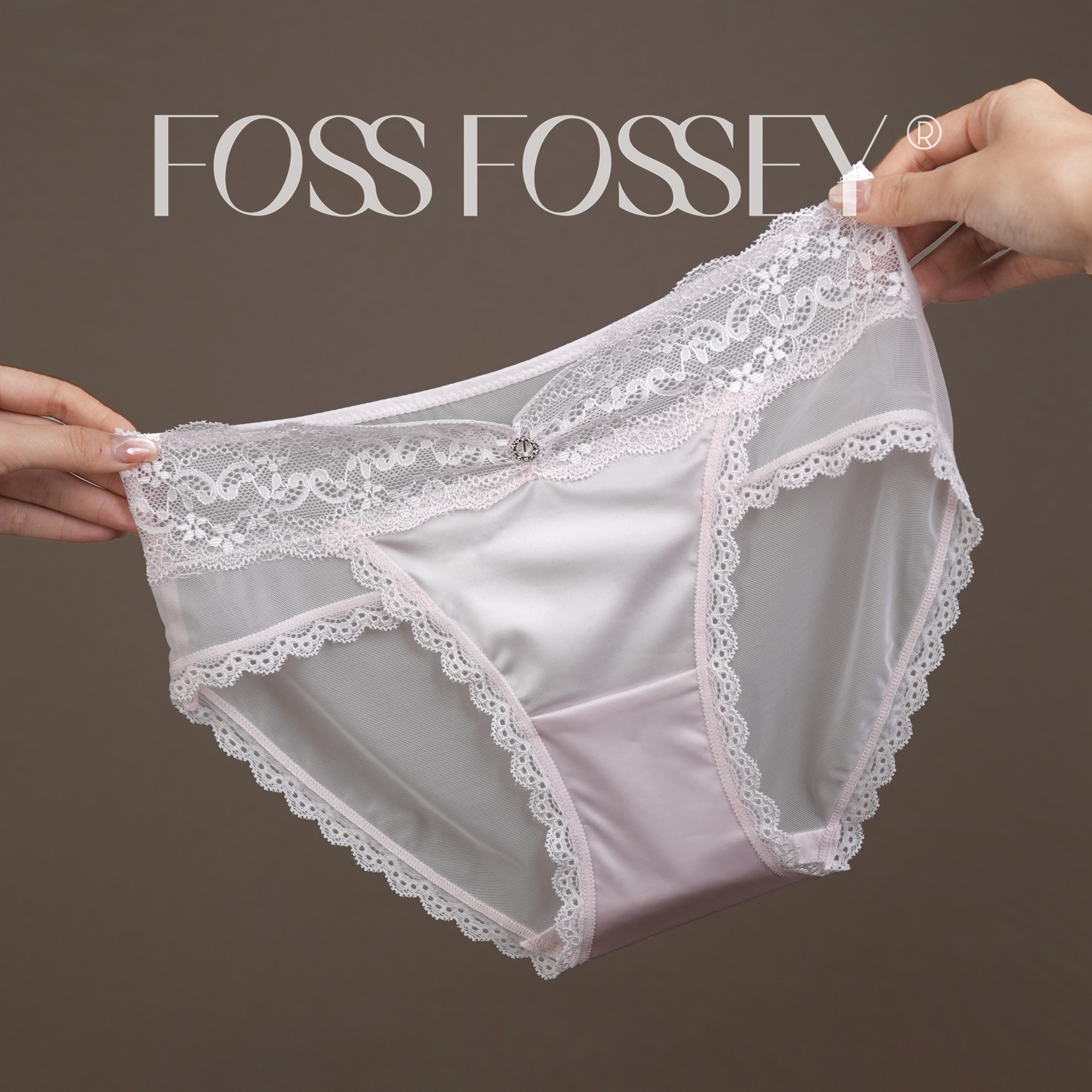 「F」粉黛佳人*法式轻奢性感风蕾丝边镂空纯欲中低腰女三角裤新款