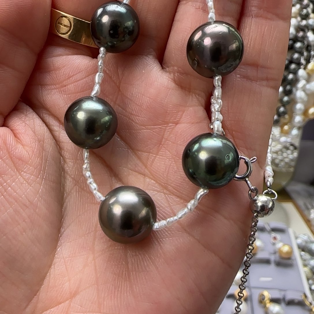 海水珍珠颈饰银S925镶嵌蘸***包