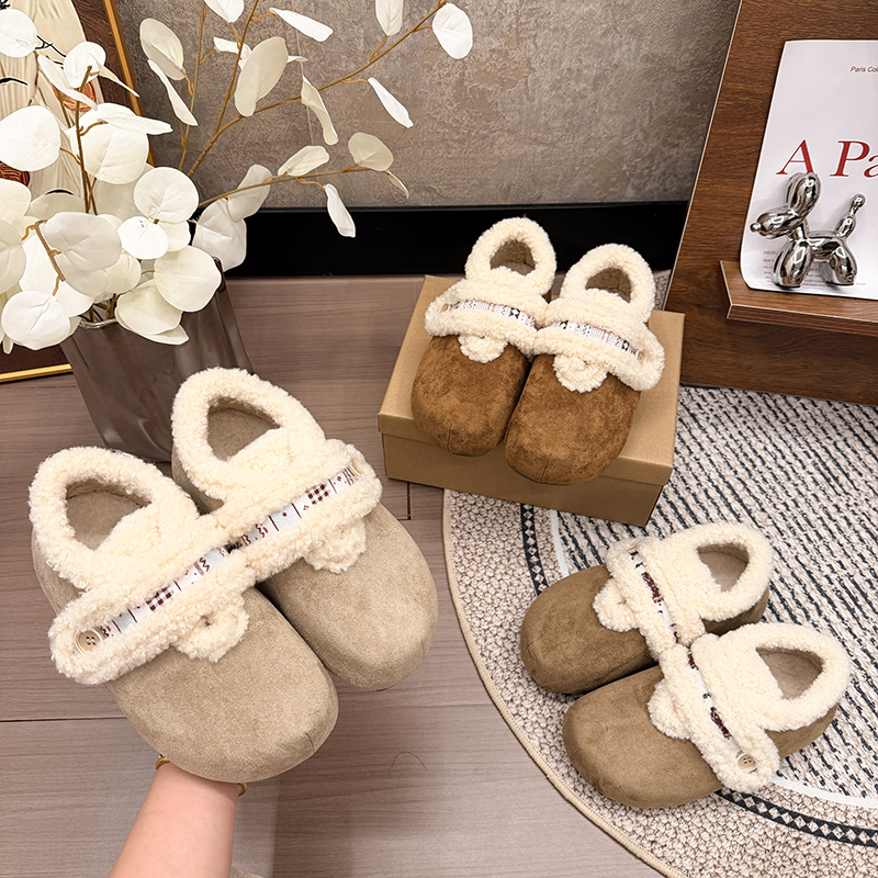 棉鞋女冬季2025年新款百搭厚底增高小个子加绒保暖外穿雪地勃肯鞋