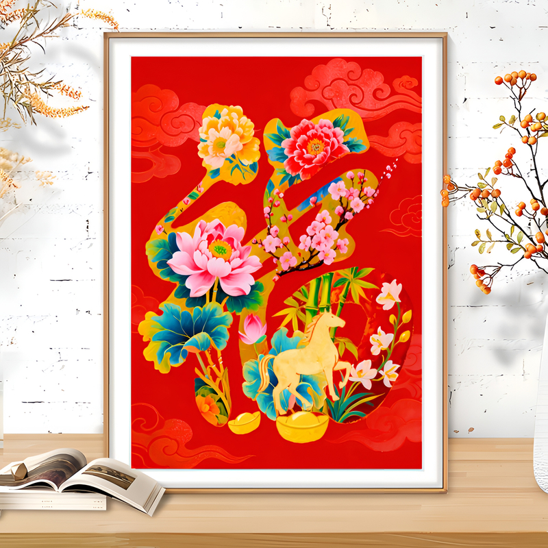 【针情针艺定制25色】骏马纳福贺岁版十字绣2026爆款新款好绣好寓意